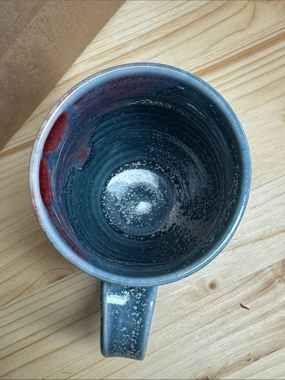 Speckled Blue Ceramic Coffee Mug with Comfortable Handle